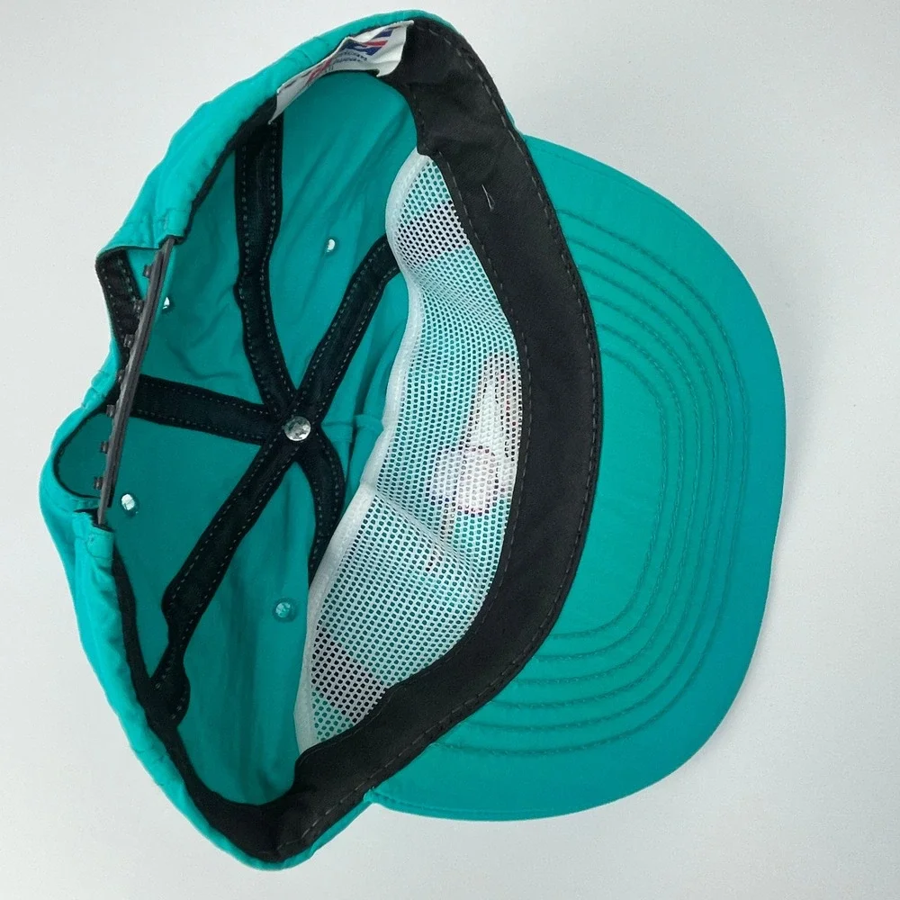Vintage Union Pacific Railroad Cap America Teal Blue Train Locomotive Snapback